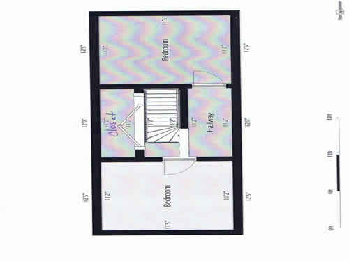 Floor plan of the upstairs of the house on 206 Garfield in Moscow, Id