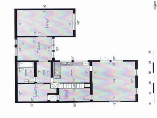 Floor plan of the downstairs of the house on 206 Garfield Street in Moscow, Id