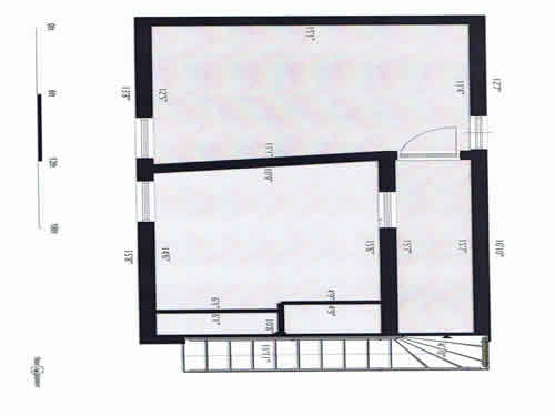 Upstairs floor plan of the three-bedroom house on 207  N. Asbury Street in Moscow, Id