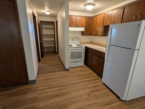 corridor and kitchen