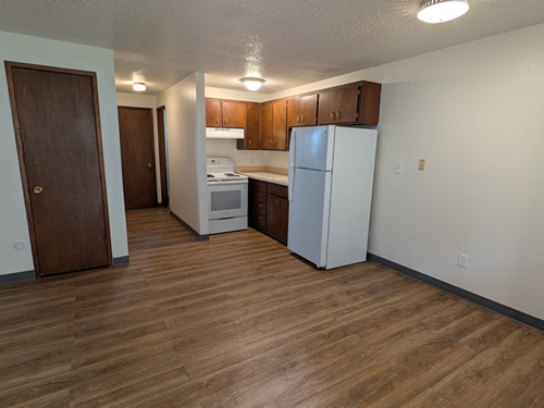 living room and kitchen